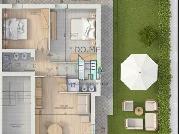 Trilocale con giardino privato Budrio Centro 